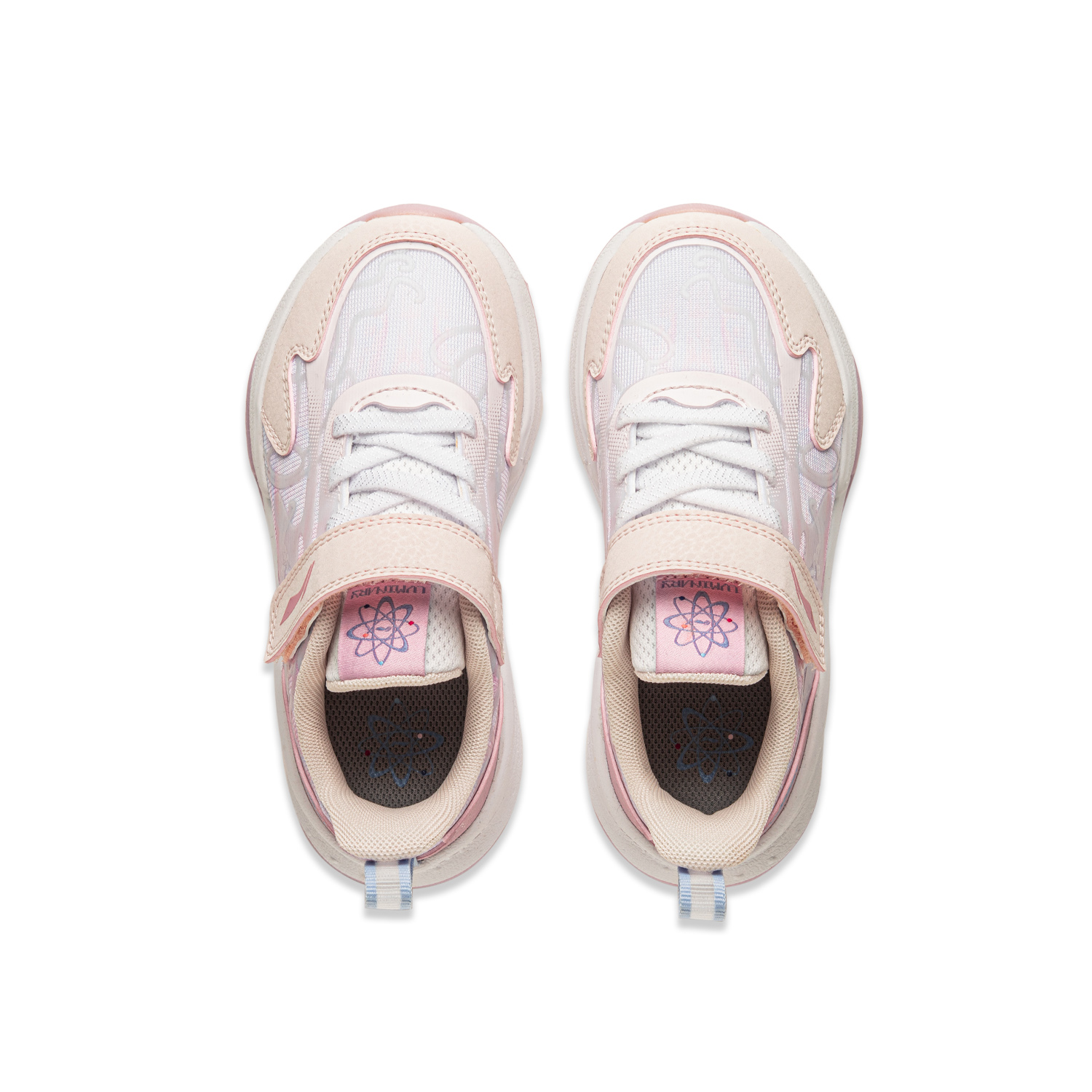 Абразивостойкие низкие детские повседневные кроссовки Pink Kids' LINING YOUNG, светло-розовый/цветочный розовый/стандартный белый — фото 4