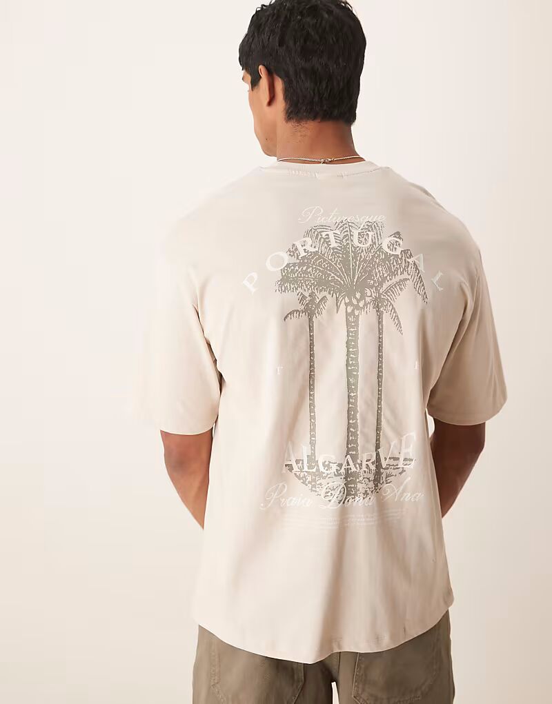 

Футболка Selected Homme oversize с принтом Португалии на спине цвета хаки