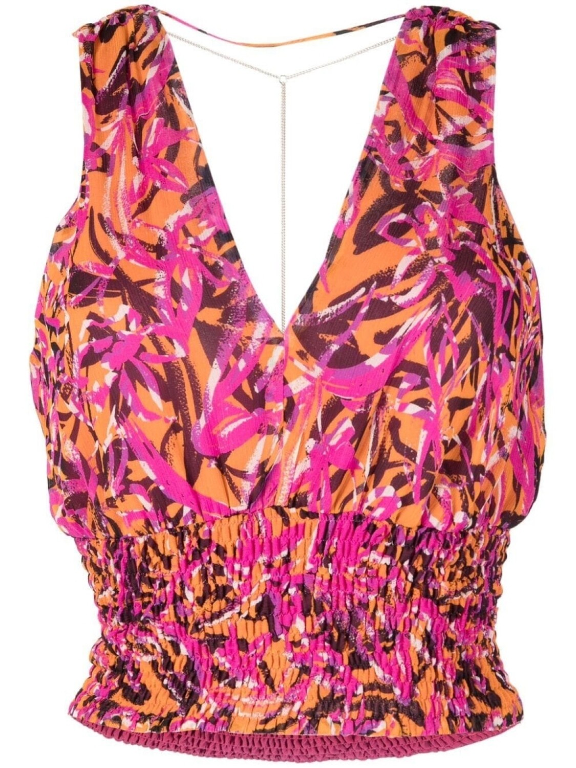 

Patrizia Pepe floral-print V top, розовый