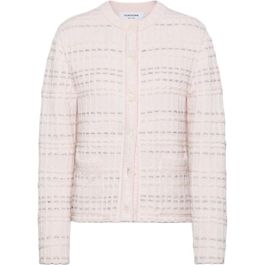 

Куртка Seersucker Cotton Cardigan THOM BROWNE, светло-розовый