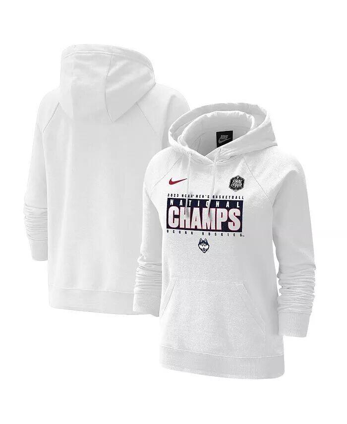 

Женский белый пуловер с капюшоном из трех смесей с галькой UConn Huskies 2023 NCAA по баскетболу и национальным чемпионам Nike