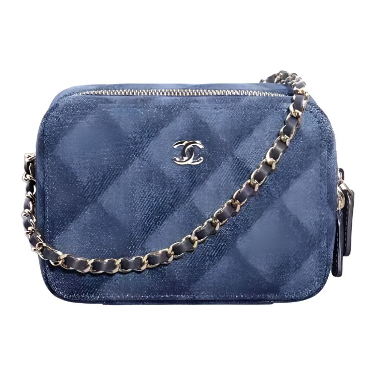 

CHANEL Женский клатч через плечо из денима 22BFW, темно-синий