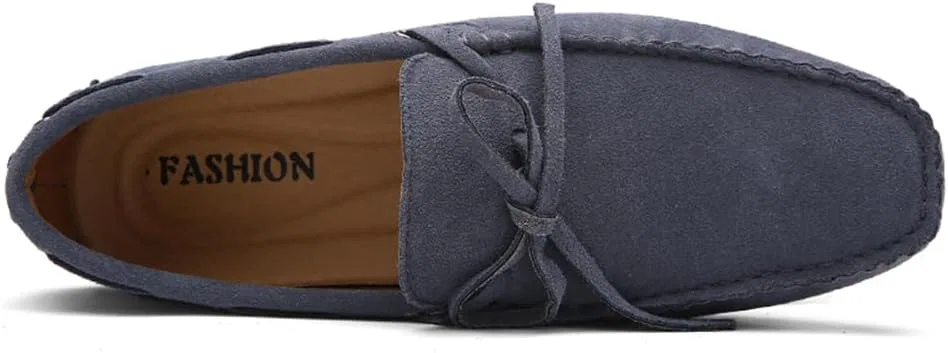 Мокасины мужские из замши Casual Loafers, серый Abborora — фото 4