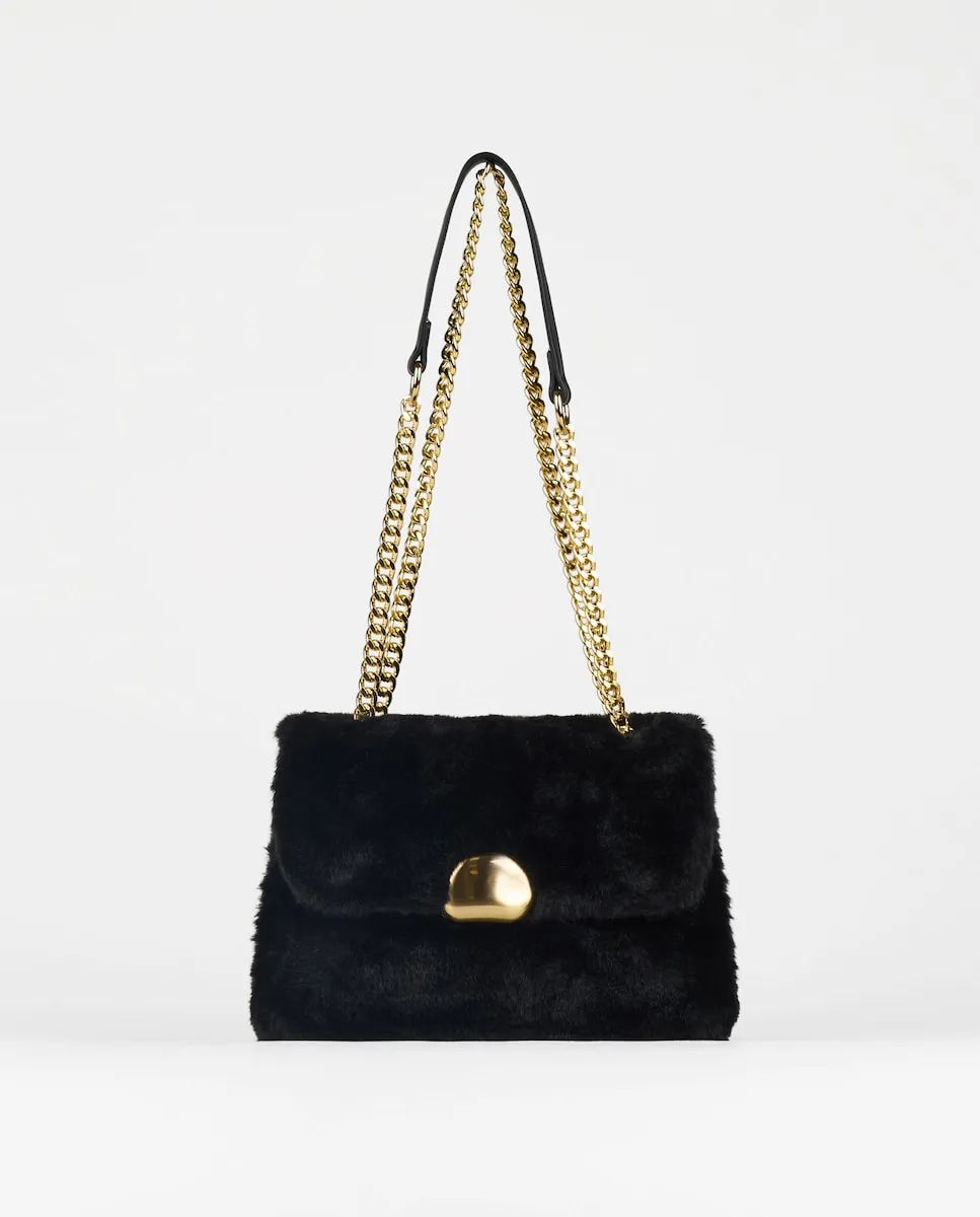

Многофункциональная праздничная сумка с эффектом меха PACOMARTINEZ, черный