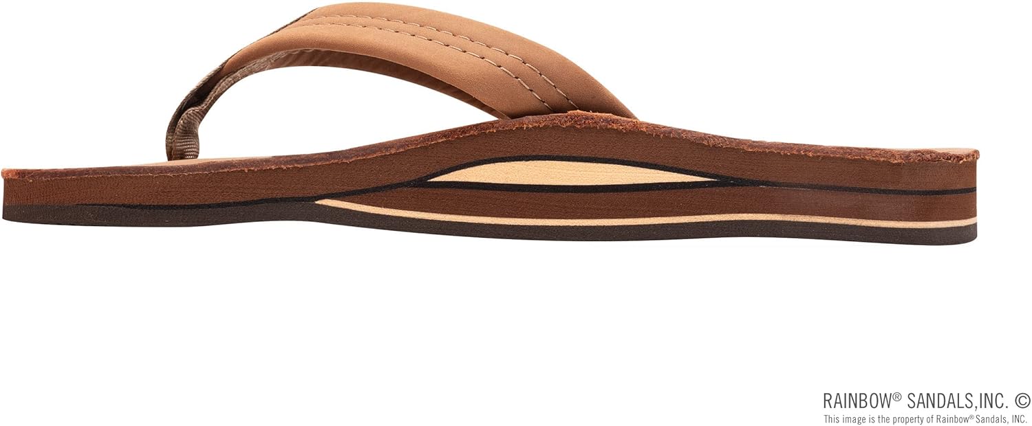 Мужские сандалии Rainbow с двойным слоем кожи и поддержкой свода стопы Rainbow Sandals, Redwood — фото 2