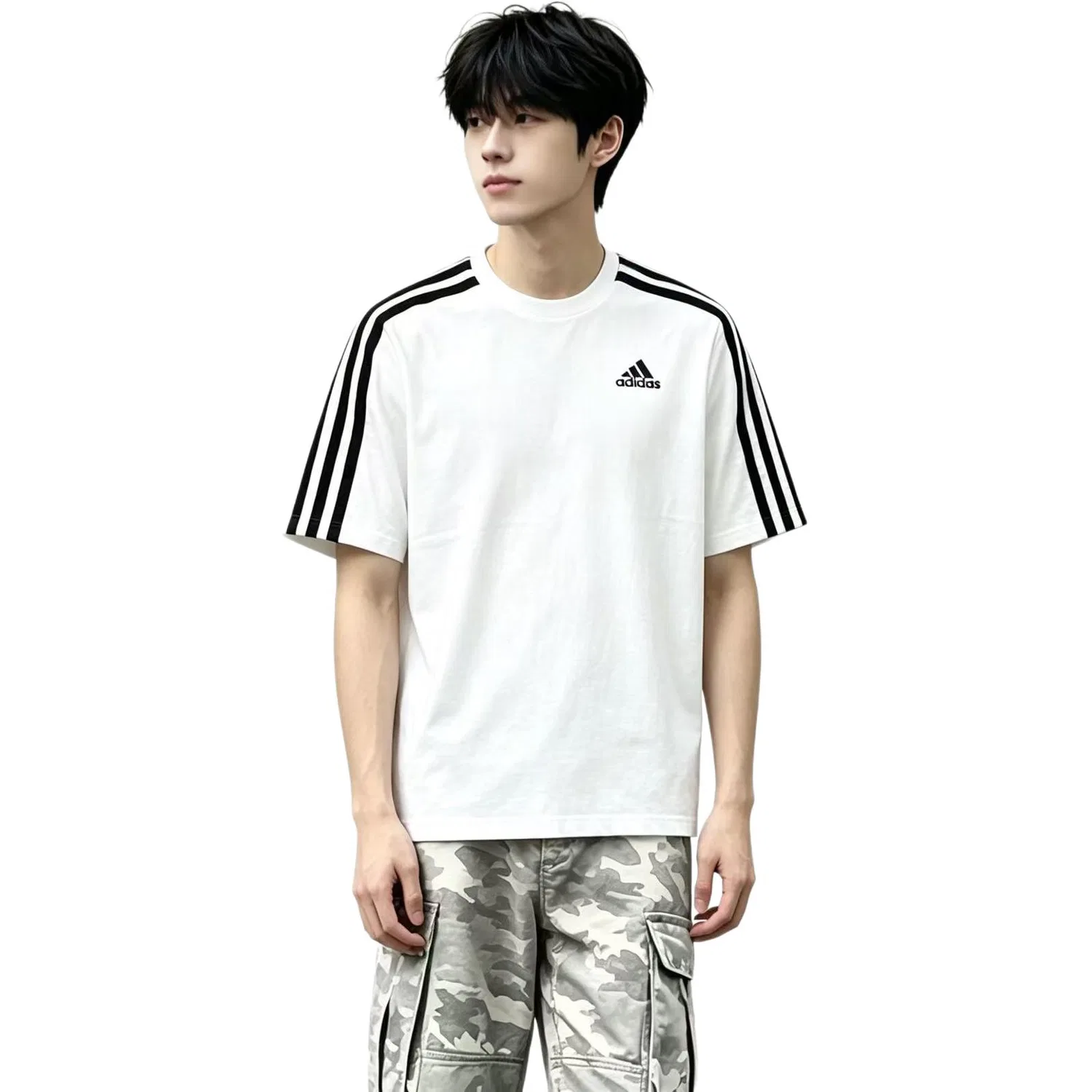 Футболка MUST HAVES с логотипом Adidas Ecru — фото 4