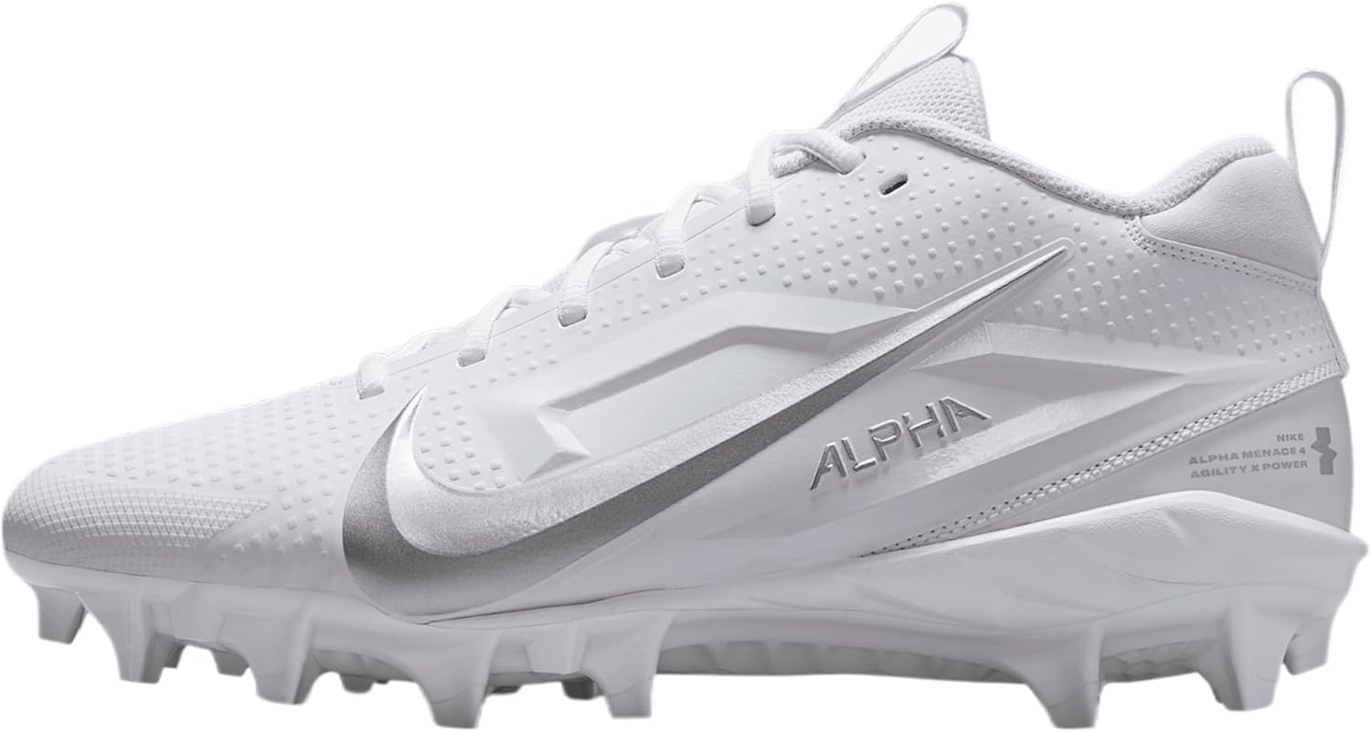 

Мужские футбольные бутсы Nike Alpha Menace 4 Varsity, White/Metallic Silver