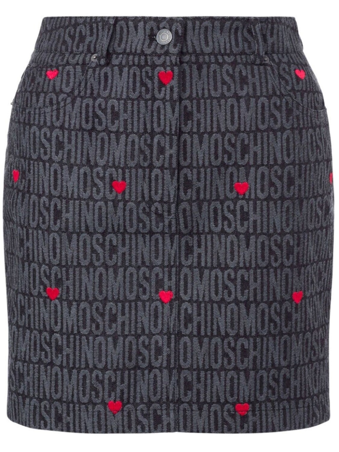 

Moschino короткая юбка-карандаш с жаккардовым логотипом, черный