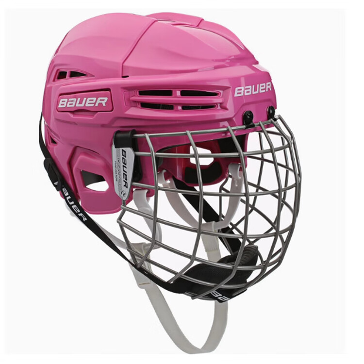 

He Jiagong Детский хоккейный шлем IMS5.0 с маской, черный [IMS5.0], розовый, размер L