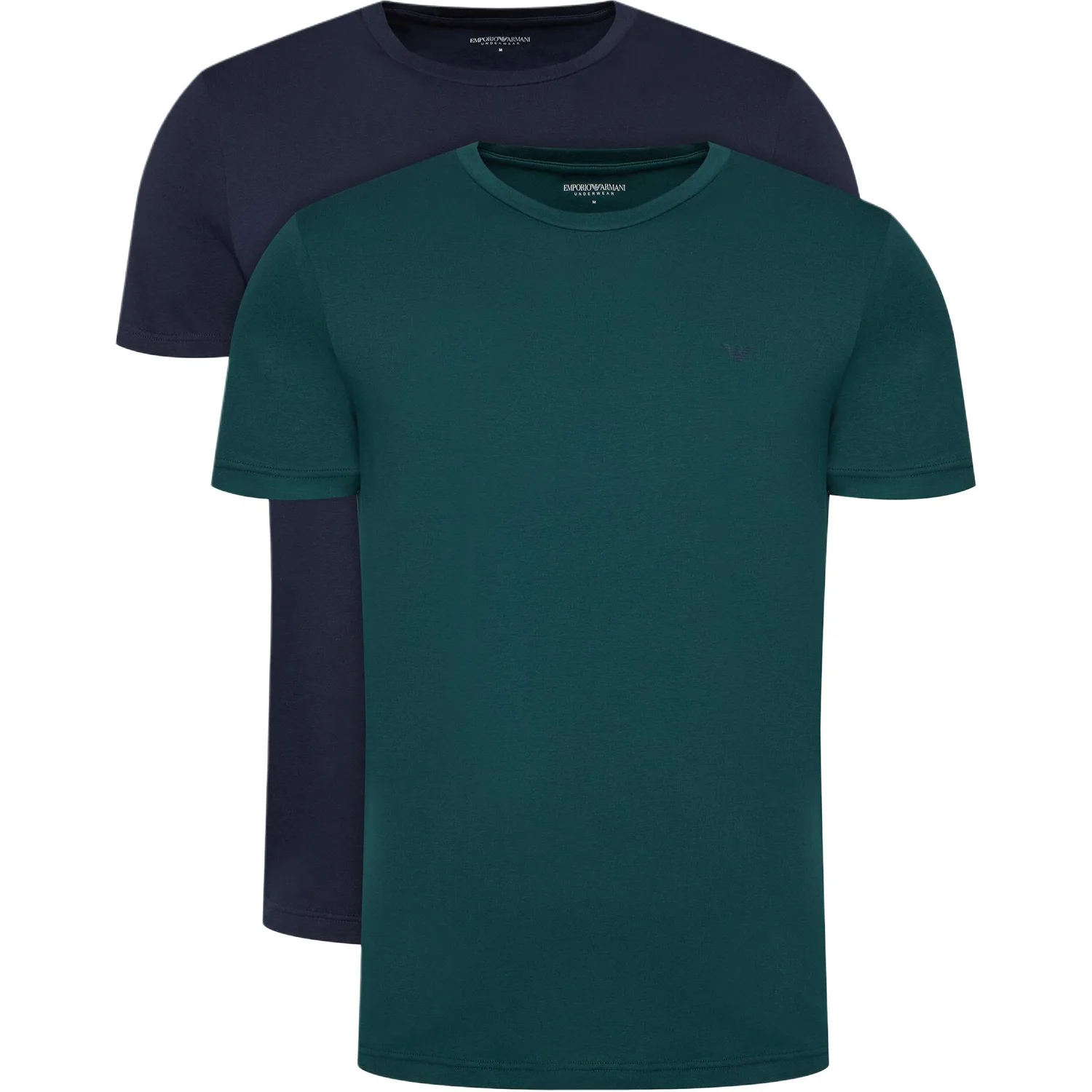 Футболка мужская, 2 шт EMPORIO ARMANI, Two-piece pack (green + navy)