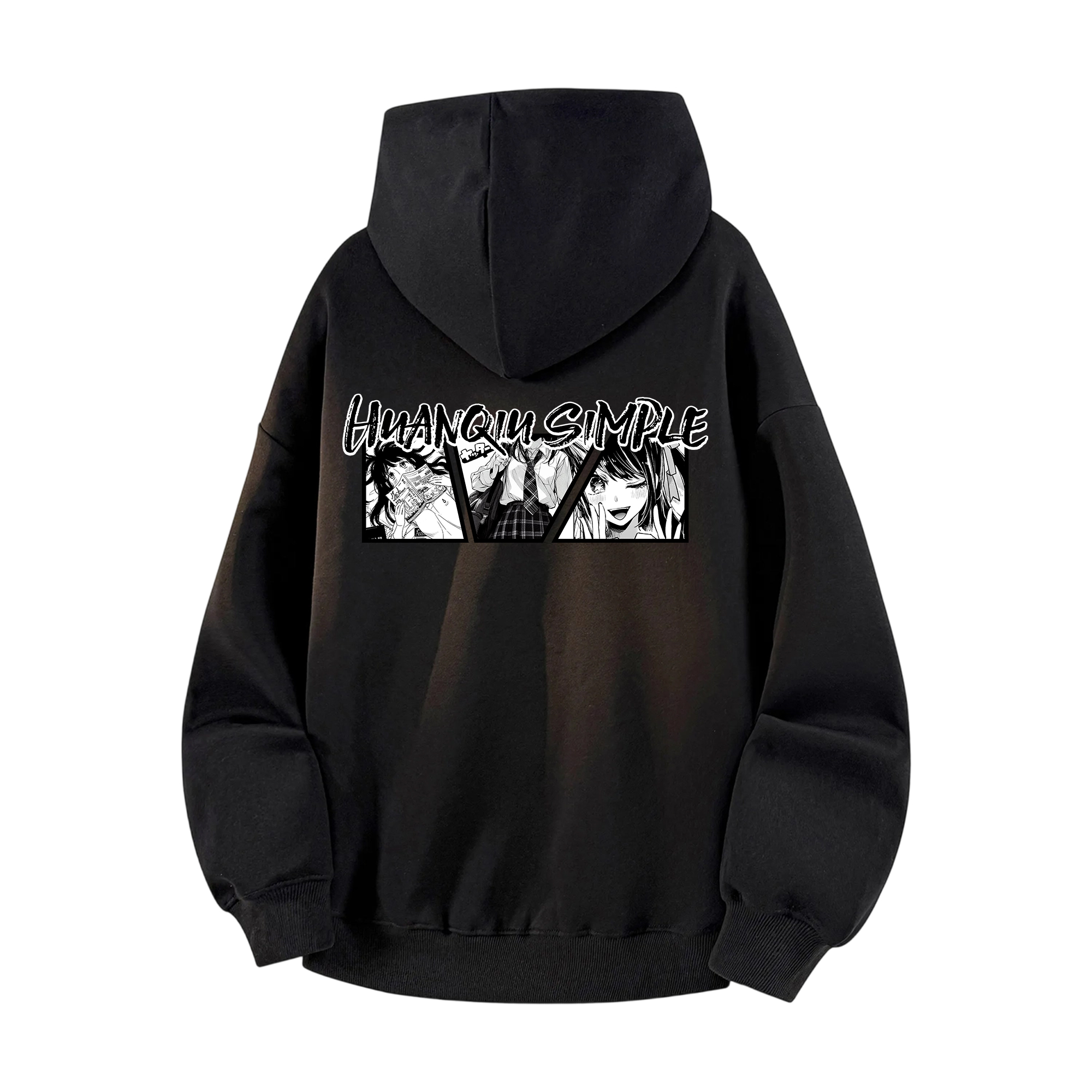 

Толстовка Unisex Hooded Thickened Heavyweight HUANQIU, черный (hat drawstring fleece-lined)