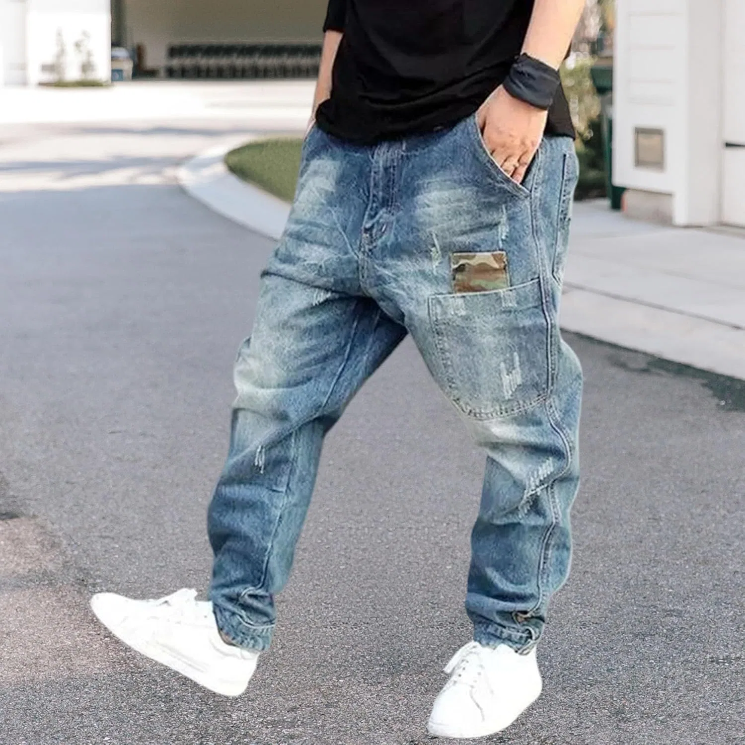 Джинсы свободные, Vintage Hip Hop, Blue 1 — фото 2