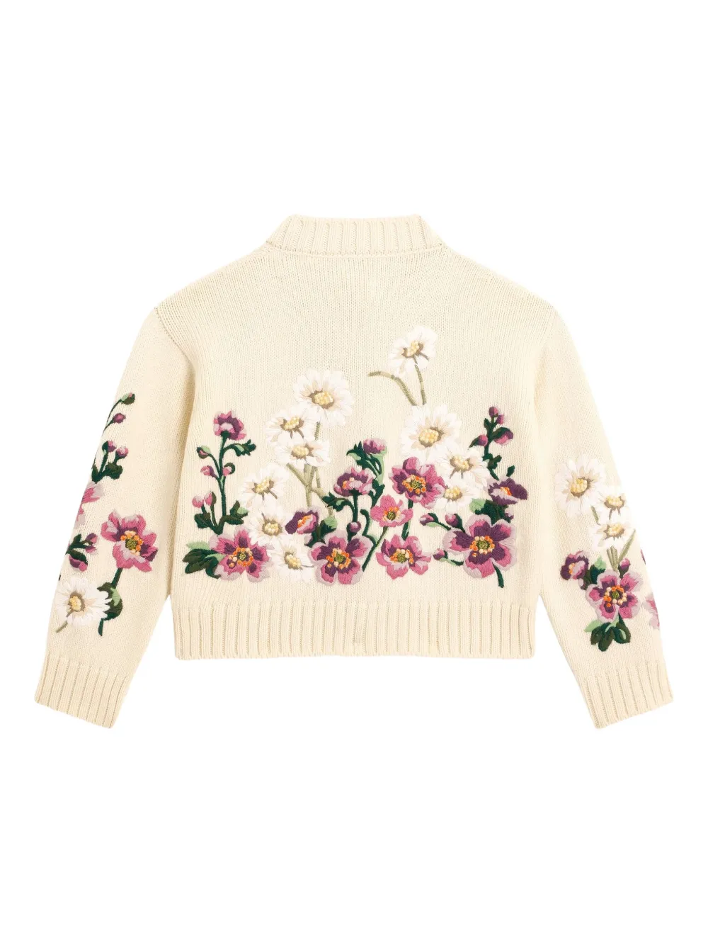 Кардиган с цветочной вышивкой Dolce & Gabbana Kids, белый — фото 2