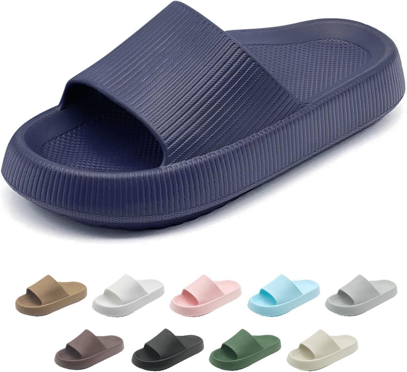 

Ортопедические сандалии rosyclo для женщин и мужчин, с поддержкой свода стопы, мягкие шлепанцы для восстановления, ортопедические, снимающие боль, удобные, легкие, с толстой подошвой, на плоской подошве, для лечения подошвенного фасциита, темно-...