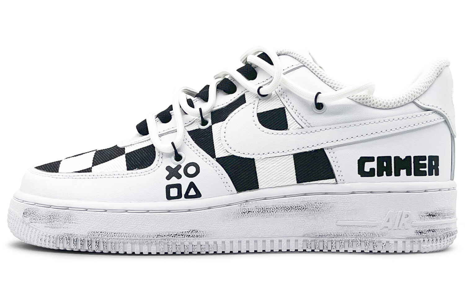 

Кроссовки для скейтбординга Air Force 1, унисекс, низкие, черные/белые Nike, Черный, Кроссовки для скейтбординга Air Force 1, унисекс, низкие, черные/белые Nike