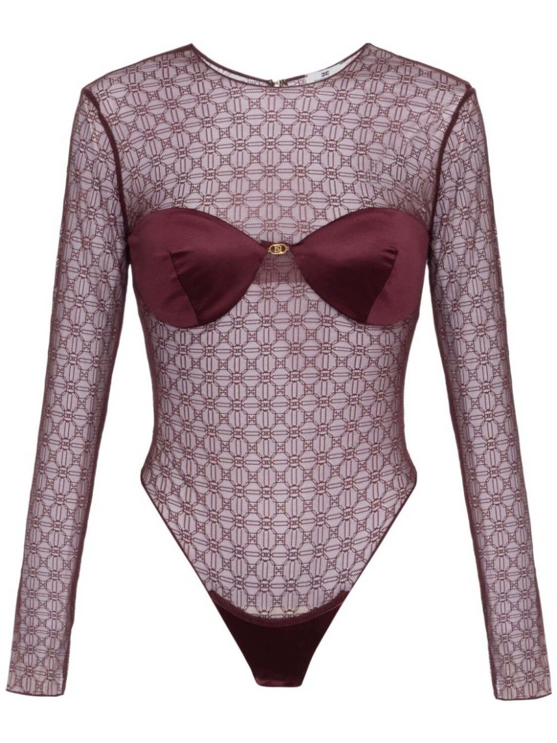 

Elisabetta Franchi боди из жаккардового тюля, красный