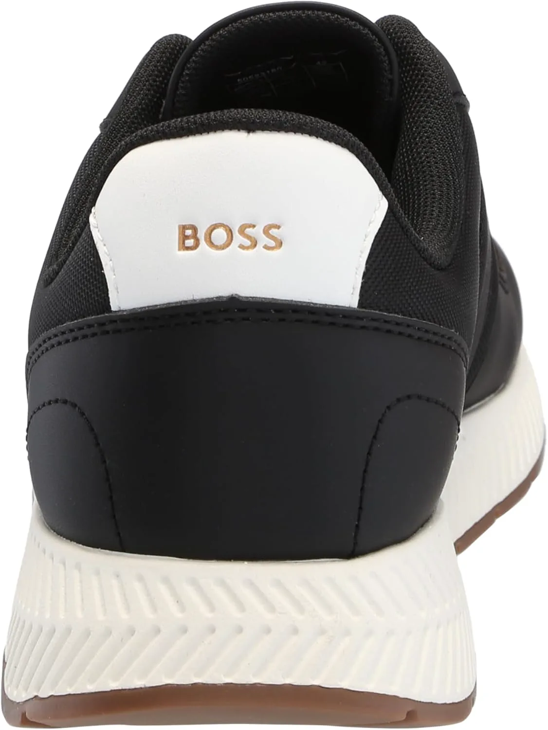 Мужские кроссовки BOSS с кожаными вставками, низкие, черный — фото 4