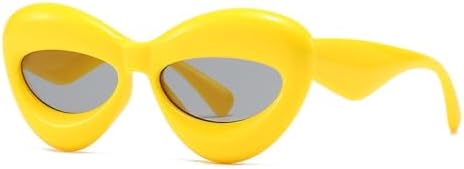 

Солнцезащитные очки «кошачий глаз» 2026 года для женщин, сексуальные солнцезащитные очки в форме губ для женщин, модные панк-солнцезащитные очки для мужчин MTZJH, C8 Yellow Gray