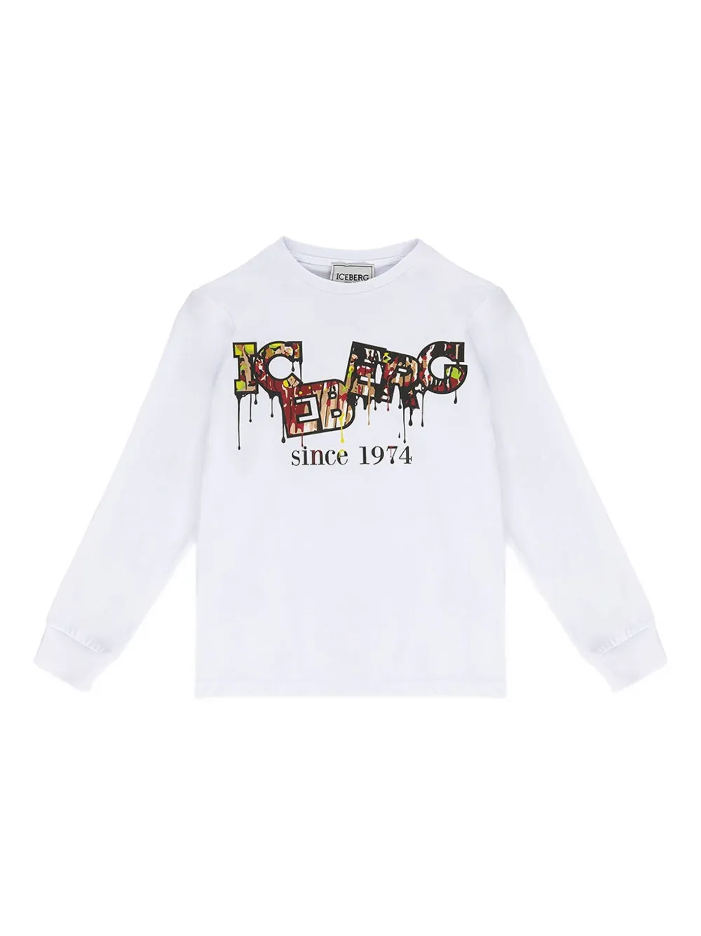 

Джемпер с принтом и длинными рукавами Iceberg Kids, белый