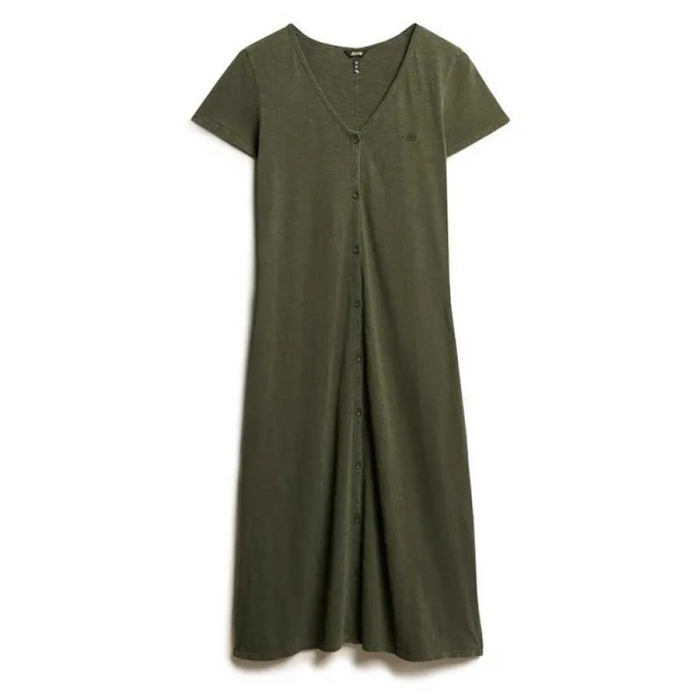

Платье Superdry Thru Jersey short sleeve midi, зеленый