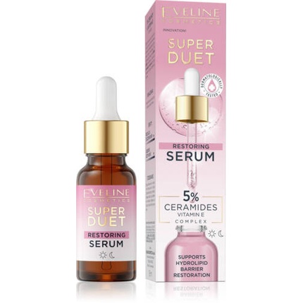 

Eveline Super Duet Восстанавливающая сыворотка 5% керамиды витамин Е комплекс 18 мл Eveline Face & Body Care