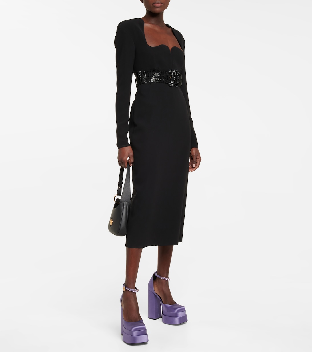 Атласные туфли-лодочки Medusa Aevitas на платформе Versace, Orchid-Oro Versace — фото 2