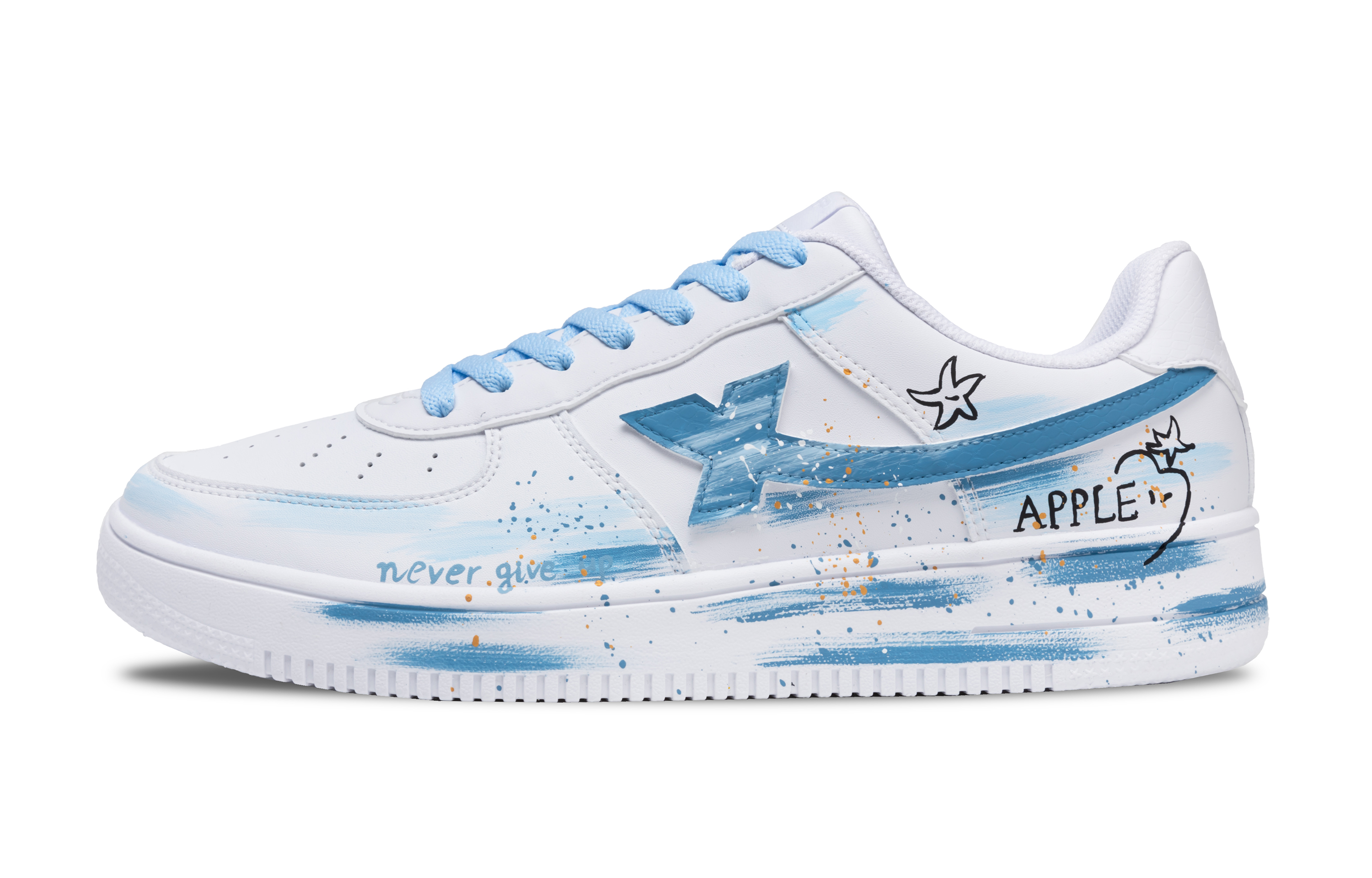 

XTEP Кроссовки Air Force One с низким верхом, противоскользящие, износостойкие, для скейтбординга, мужские, белые, синие