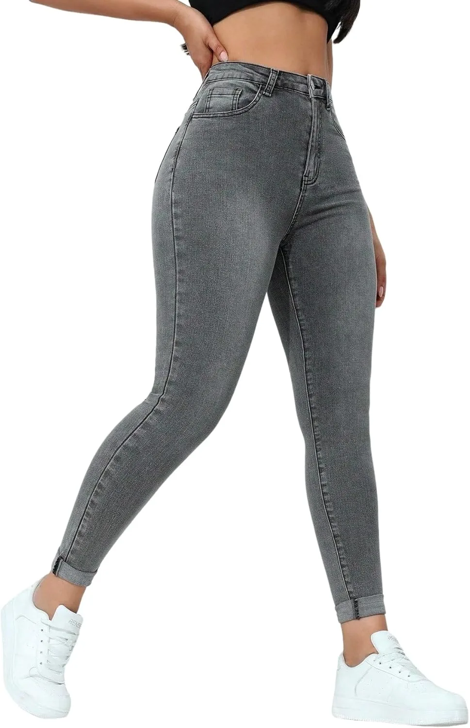 

Женские джинсы с высокой талией, скинни, винтажные Whrounnk