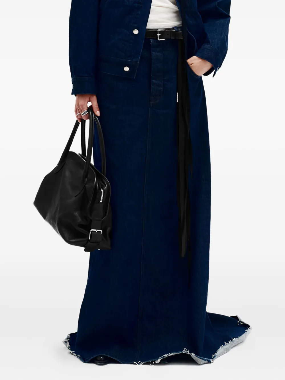 

Длинная джинсовая юбка Goele Ann Demeulemeester, синий