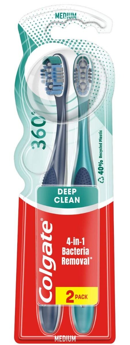 

Зубная щетка Colgate 360° Whole Mouth Clean Medium, 2 шт