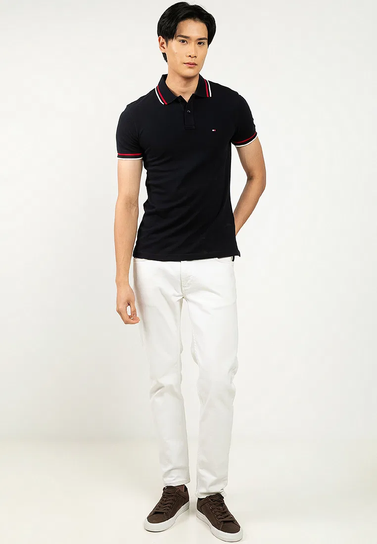 Поло, slim fit, Tommy Hilfiger, цвет Desert Sky — фото 4