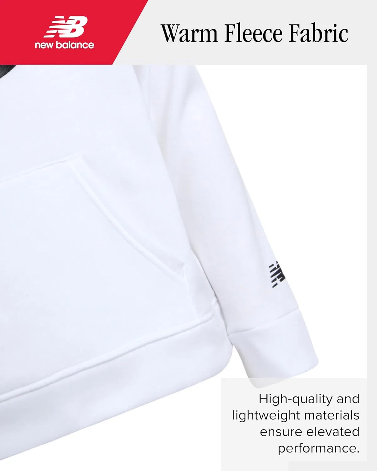 Детский спортивный костюм из флиса New Balance, 2 предмета, Bright White Black — фото 3