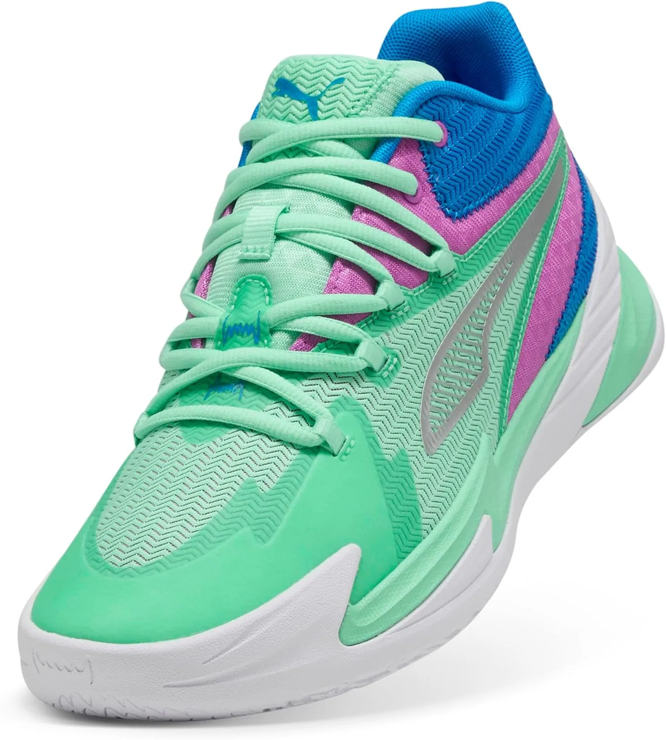 Мужские баскетбольные кроссовки PUMA Dagger, Green Glimmer Pure Magenta — фото 2