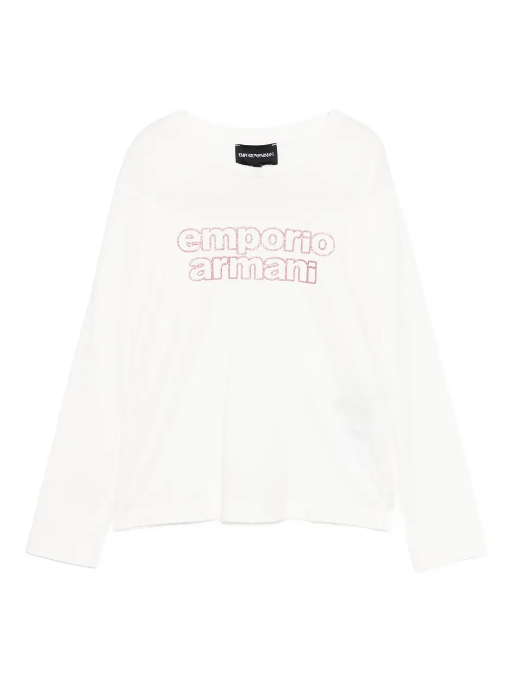 

Футболка с блестящим логотипом Emporio Armani Kids, белый