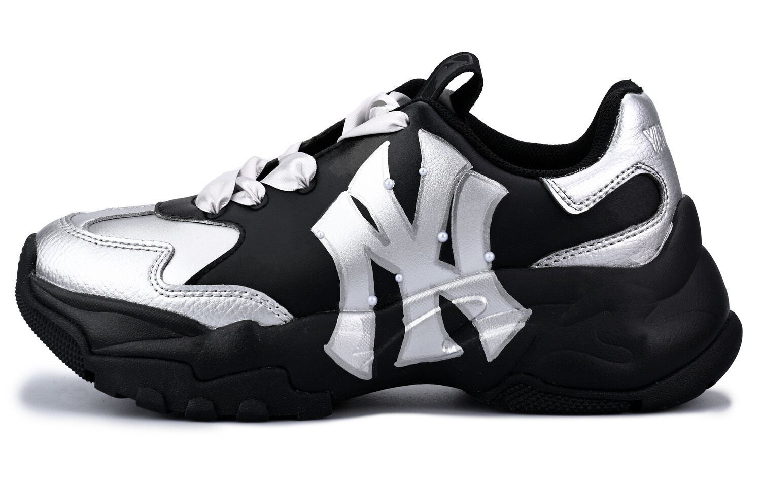 

Кроссовки MLB Big Ball Chunky Chunky Sneakers Unisex Low-top Black/silver, черный