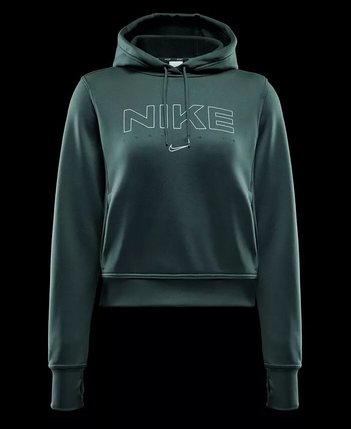 

Женская толстовка с капюшоном Therma-Fit с логотипом Nike, зеленый