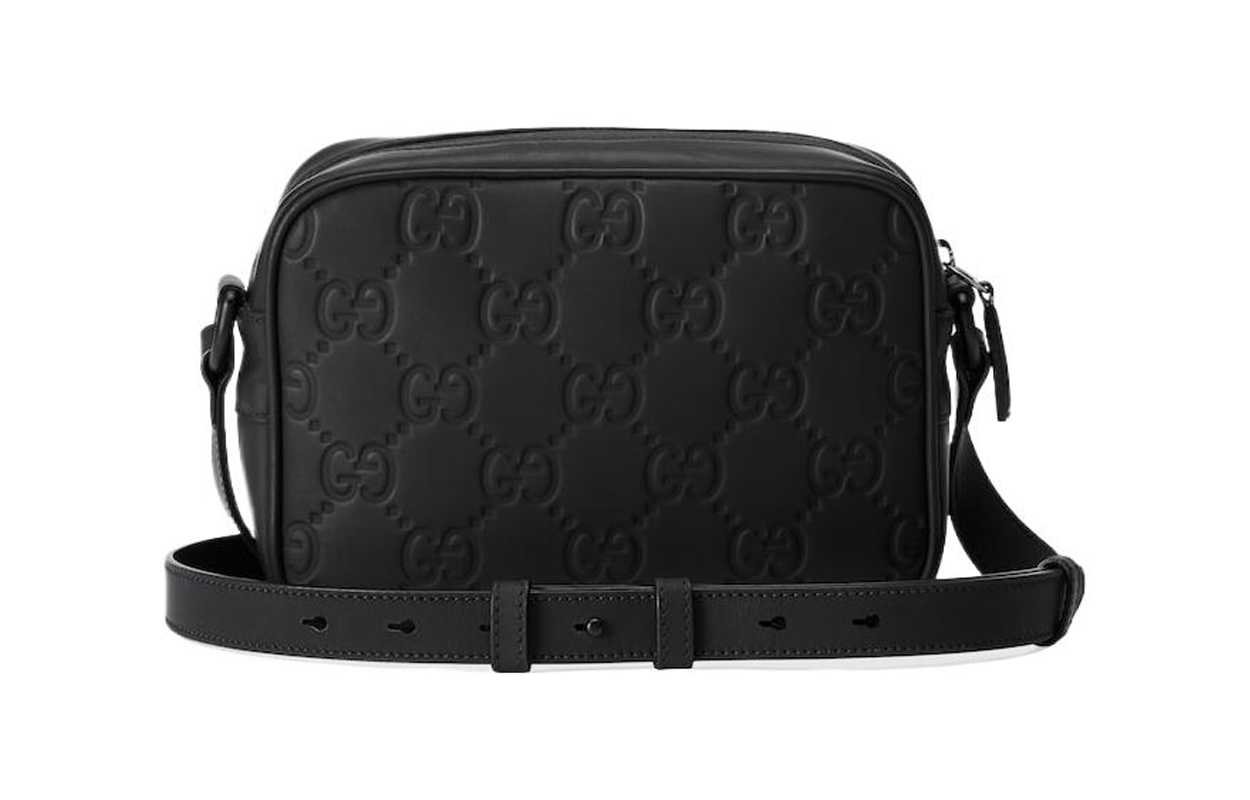 GUCCI Кроссбоди мини из резины и кожи для мужчин, черный — фото 4