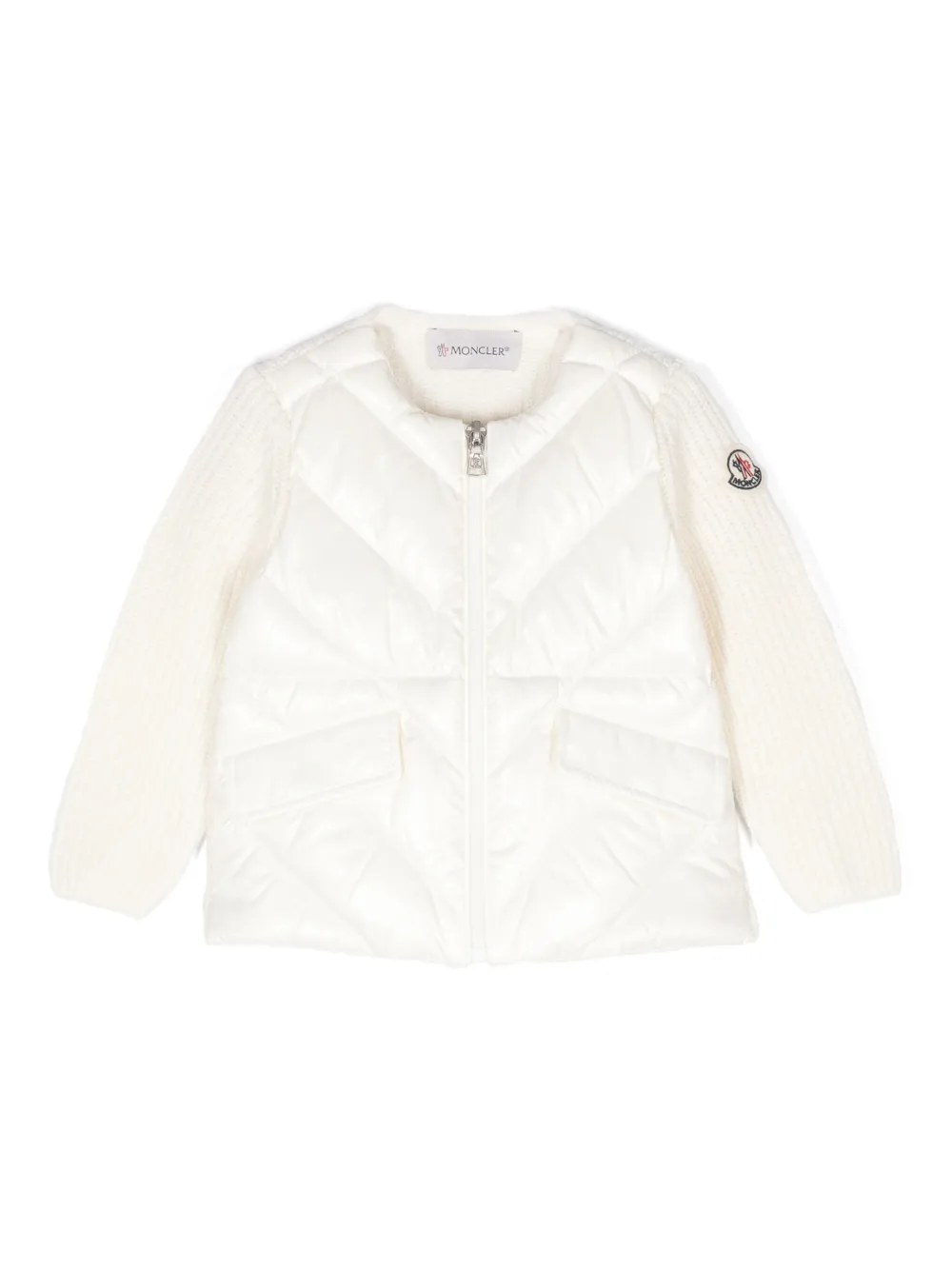 

Кардиган с нашивкой-логотипом Moncler Enfant, белый