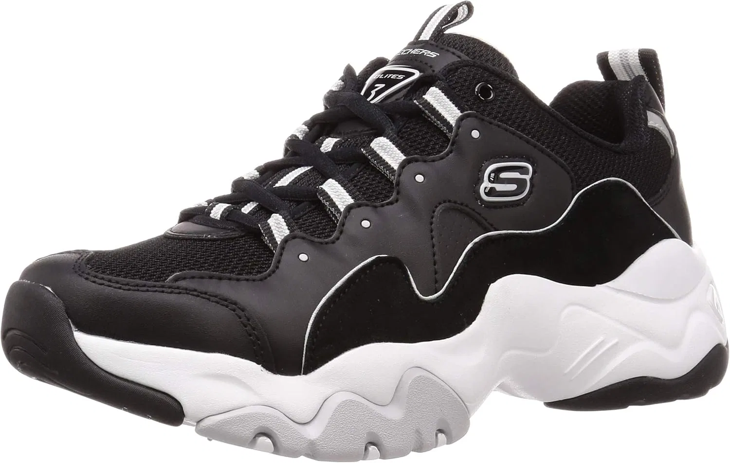 Мужские кроссовки Skechers Zenway на шнуровке, артикул 52683, Black / White / Black