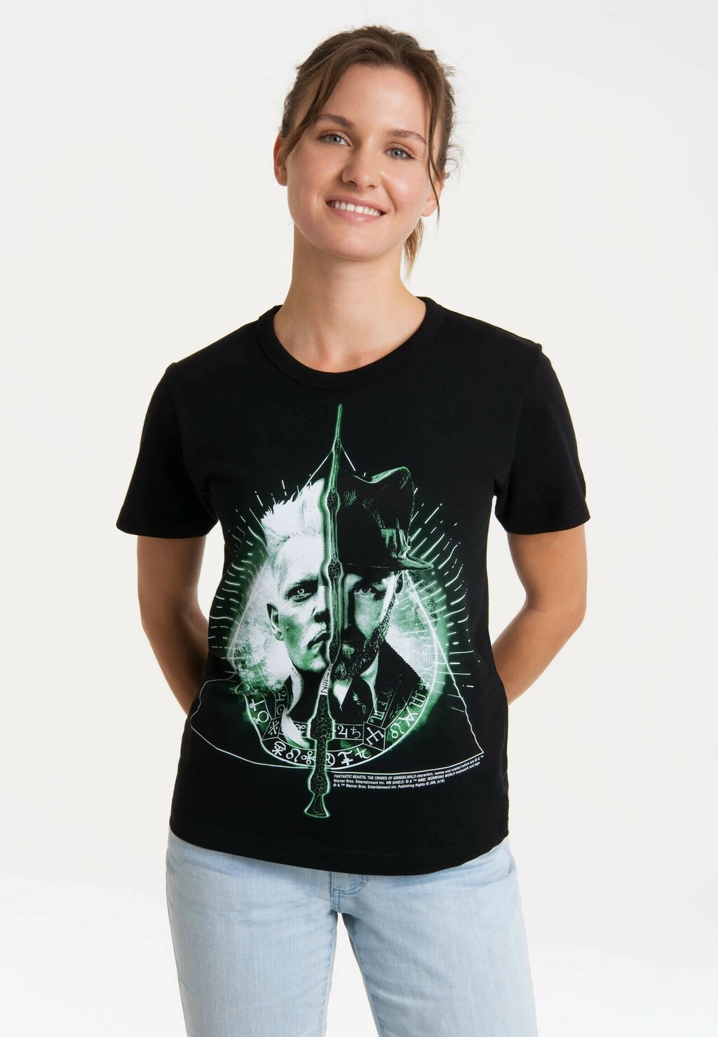 

Футболка с принтом FANTASTIC BEASTS GRINDELWALD VS DUMBLEDORE LOGOSHIRT, черный