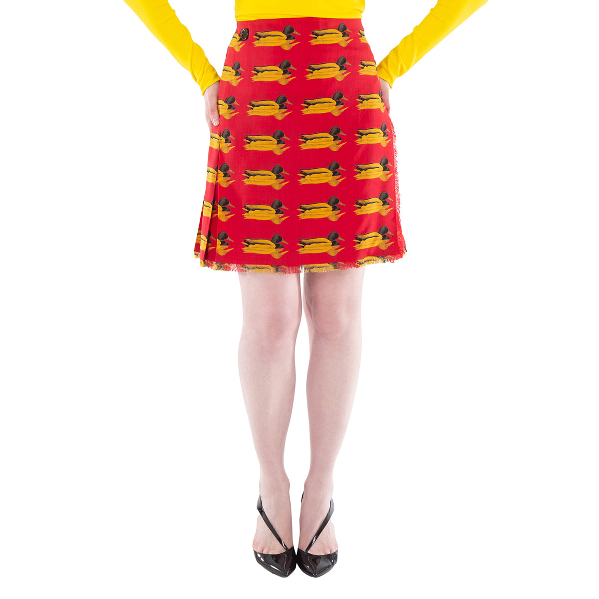 

Барберри Утиный принт Шерстяная мини-юбка Burberry, Pillar Ip Pattern