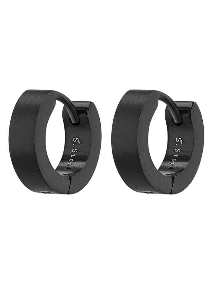 

Adeliás Серьги унисекс - серьги-кольца из нержавеющей стали черного цвета