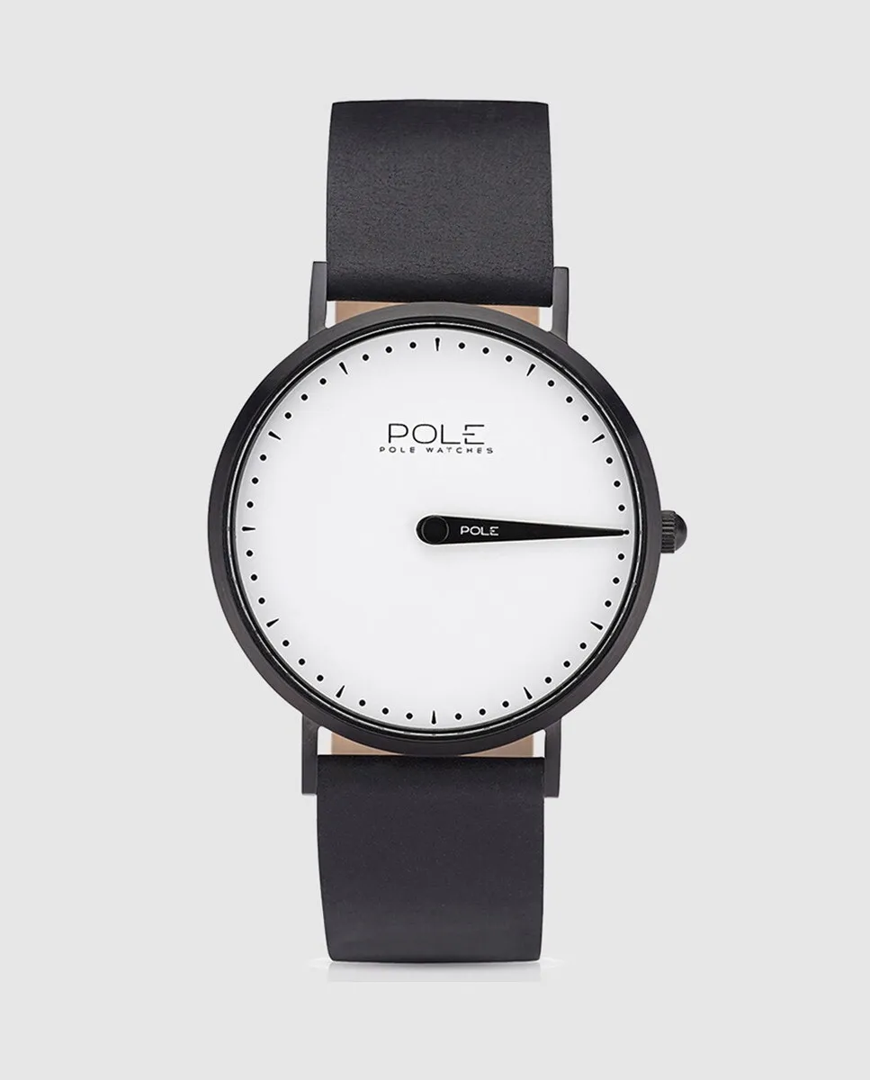 

Pole Watches Classic C-1002BL-NE07 черные кожаные мужские часы