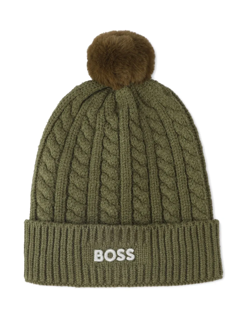 

Шапка бини фактурной вязки BOSS Kidswear, зеленый