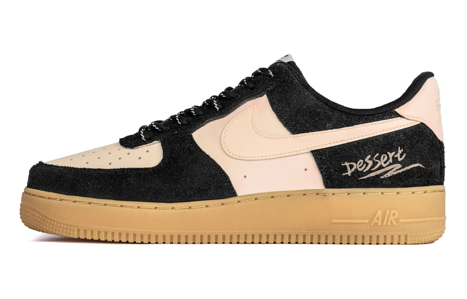 Кроссовки скейтбордические низкие Nike Air Force 1 Black Beige
