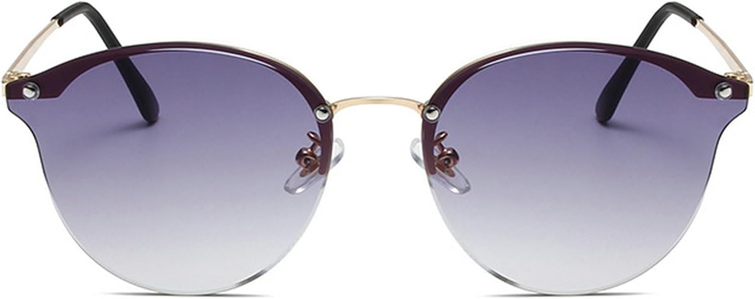 

Ретро круглые солнцезащитные очки для женщин, без оправы, градиентные солнцезащитные очки, модные солнцезащитные очки для активного отдыха, безрамочные солнцезащитные очки mincl, Gray