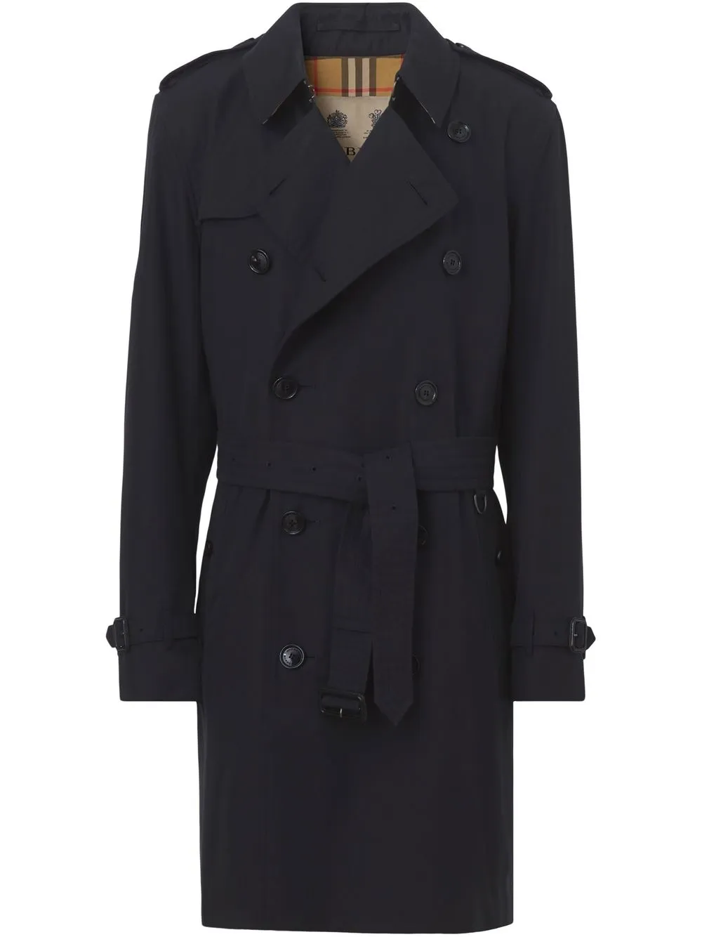 Тренч Burberry Двубортный, хлопок, синий