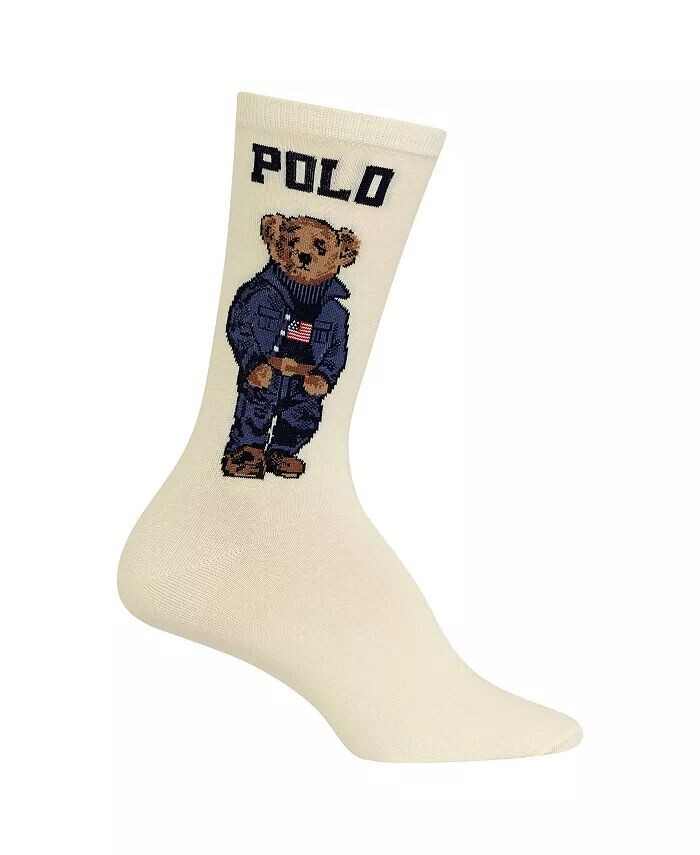 

Женские носки Americana Polo Bear Crew Polo Ralph Lauren, слоновая кость