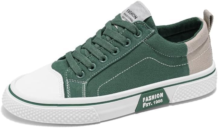 

Мужские повседневные дышащие кеды из канвы, классические низкие, подходят для улицы или вождения, всесезонные шнуровочные скейтбордические туфли Hhhchpm, зеленый