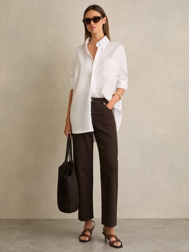 

Джинсы selin с прямыми штанинами Reiss, коричневый